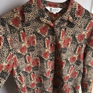 Vintage Patterned Button-Up Shirt